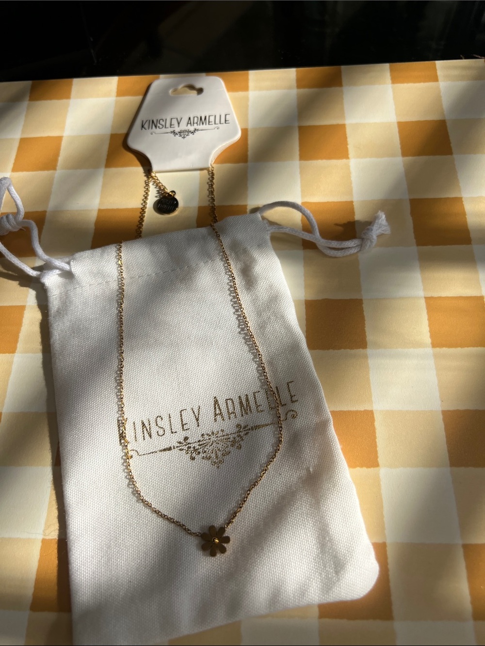 Kinsley Armelle Gold Daisy Pendant Necklace